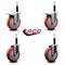 Service Caster 5'' Red Poly Swivel 3/4'' Expanding Stem Caster Set 2 Total Lock Brakes, 4PK SCC-EXTTL20S514-PPUB-RED-2-S-2-34 - alternate 5